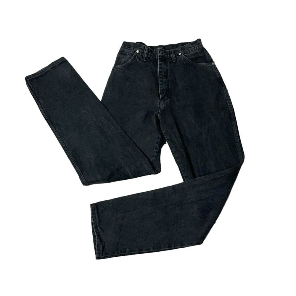 WRANGLER Bareback Black Jeans 12NBPWK Classic Fit Tapered Leg Size 9/10 VINTAGE